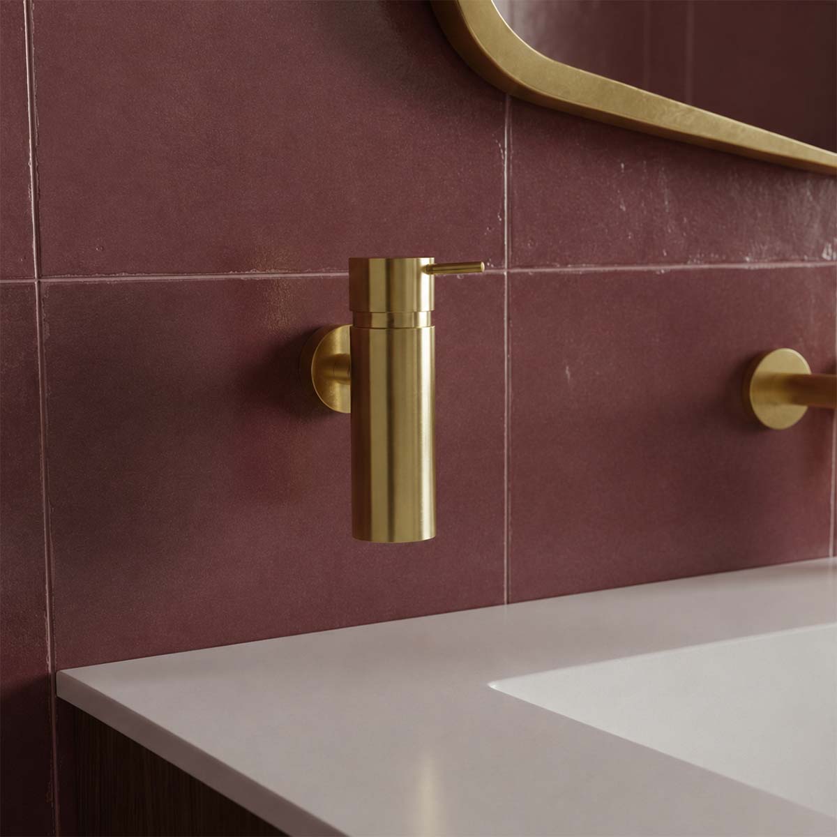 soap dispenser wall mounted - brushed gold