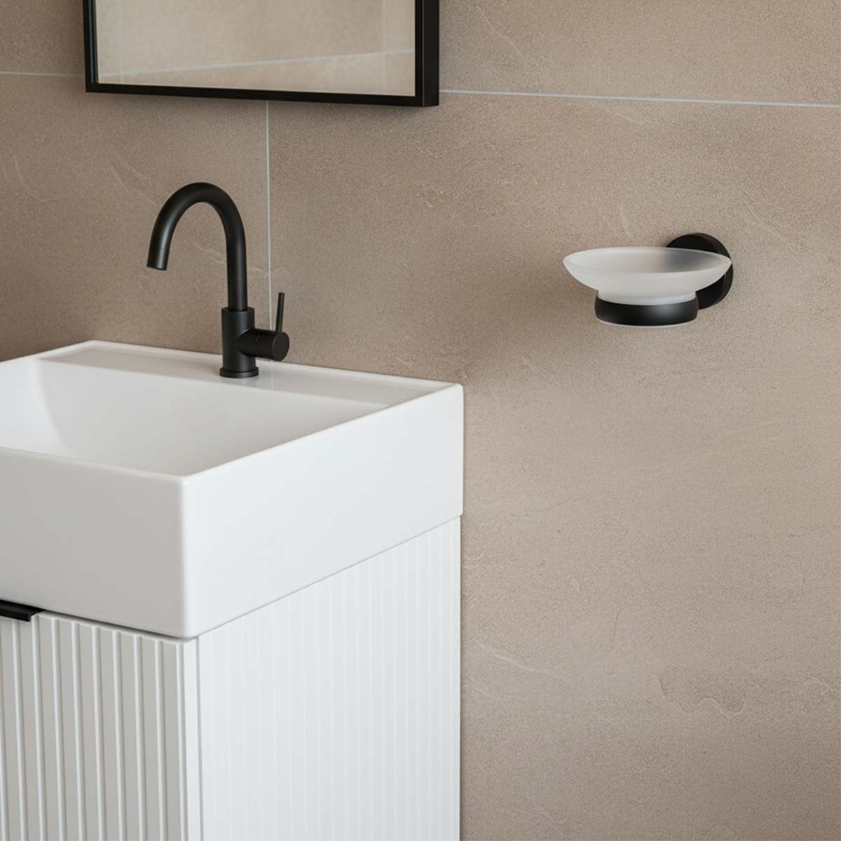 modern black soap dish wall mounted
