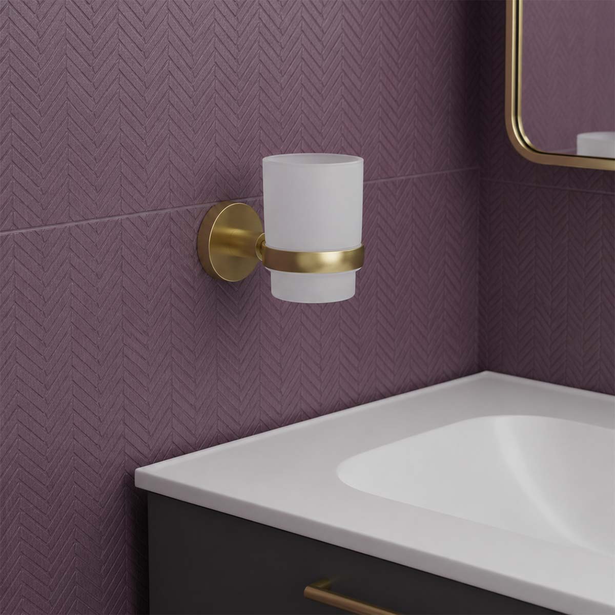 gold bathroom tumbler holder