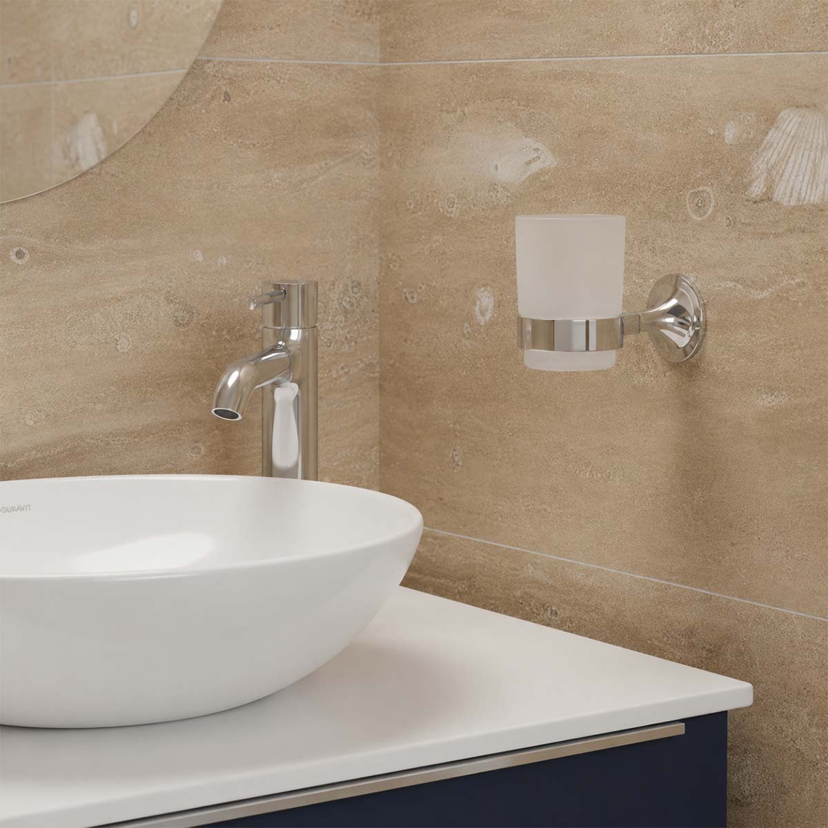 modern toothbrush holder  - chrome
