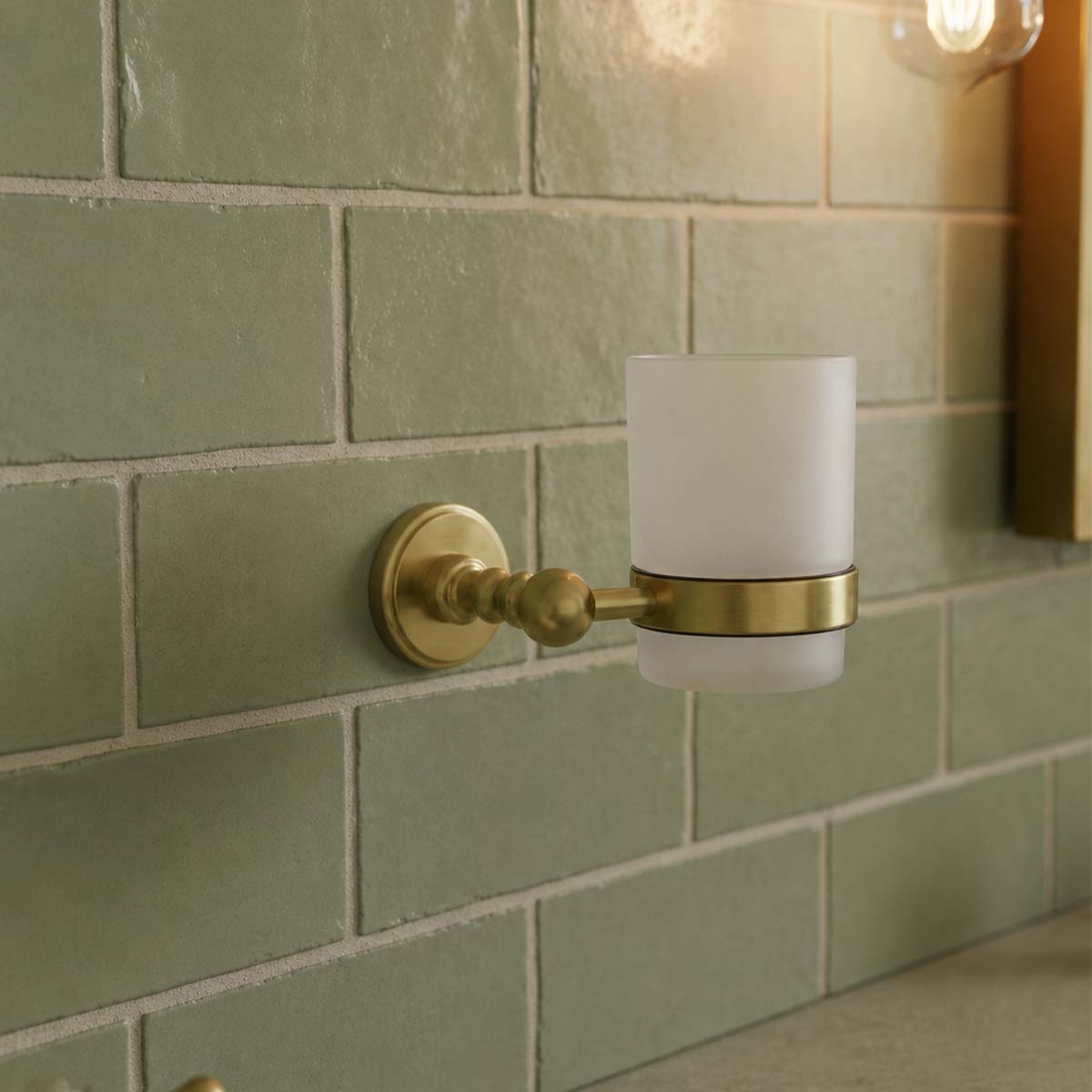 Victorian style toothbrush holder - brushed brass