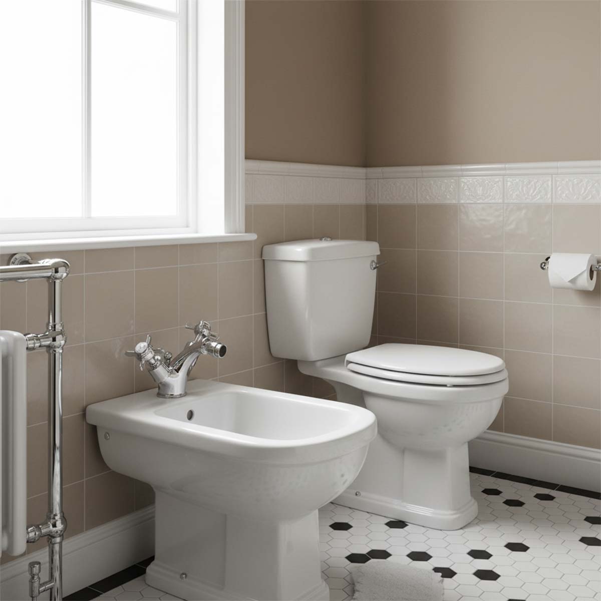 bidet tap Victorian style - chrome