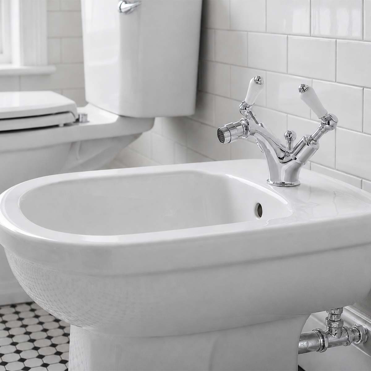 Chrome traditional bidet sprayer deck mounted