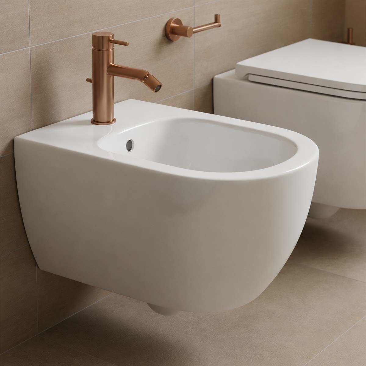bronze bidet mixer tap deck mounted