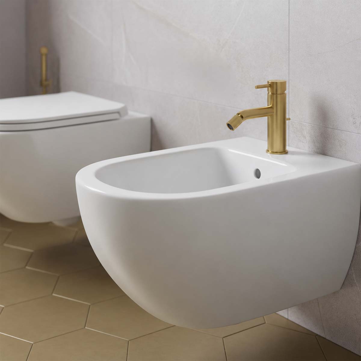 brushed brass bidet toilet tap