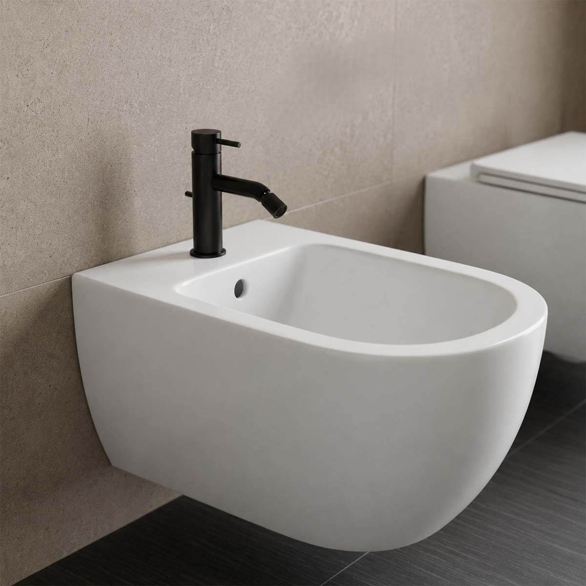 matt black bidet mixer tap