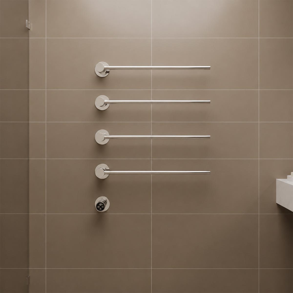 electric heated towel radiator - chrome
