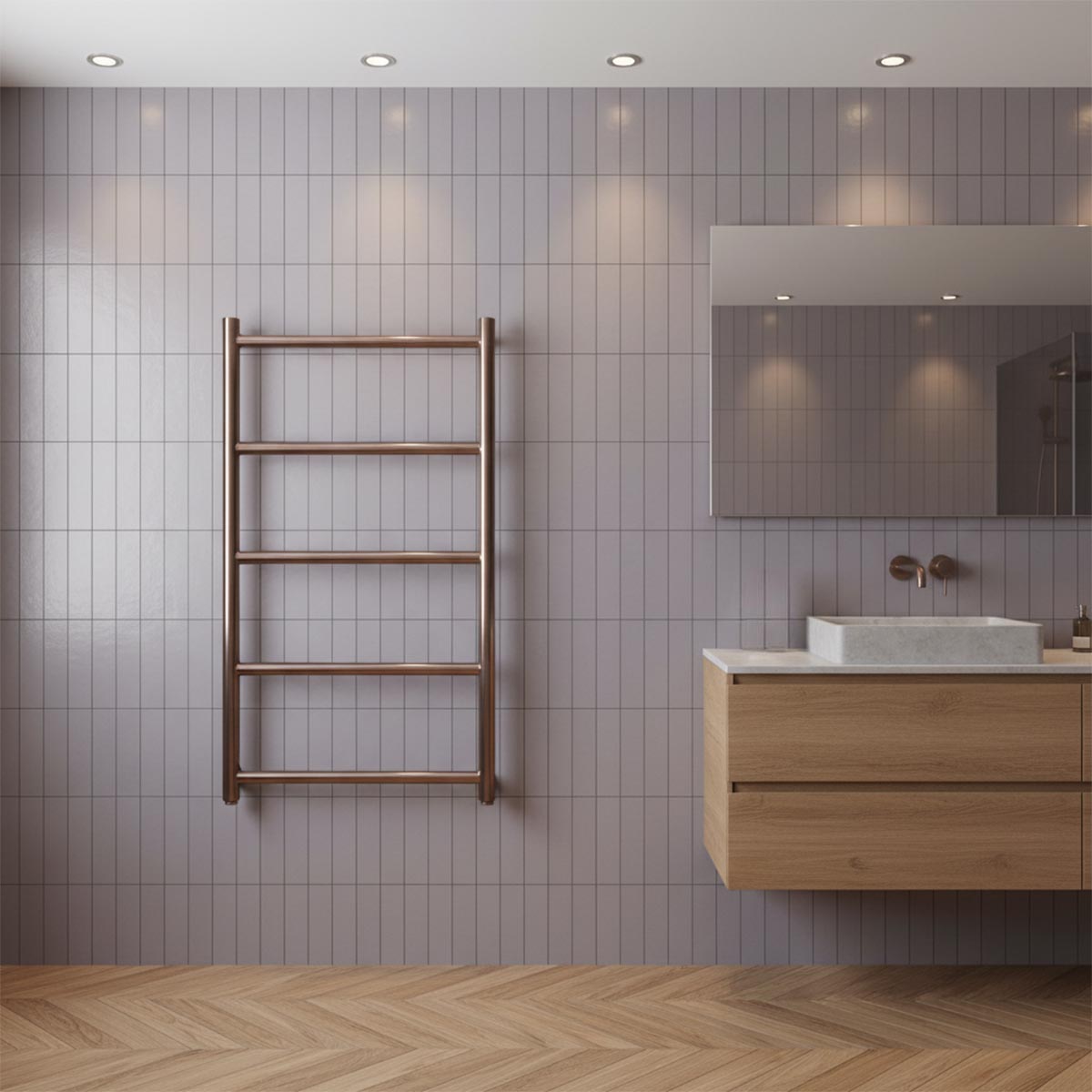 bronze heated towel rail radiator 800mm x 500mm