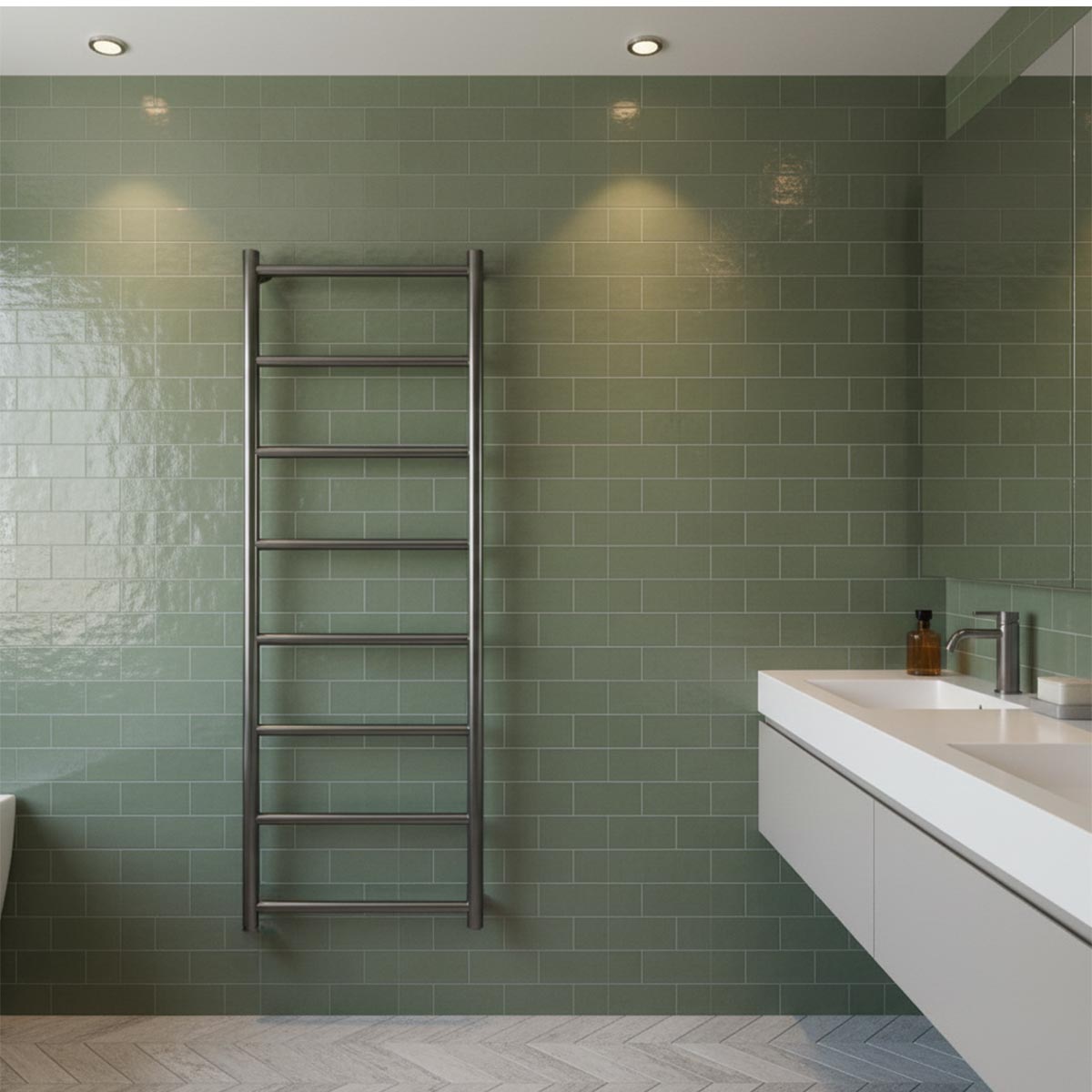 black towel warmer 1200mm x 500mm