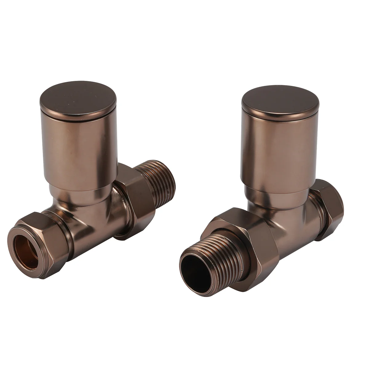 straight towel radiator valves -  bronze