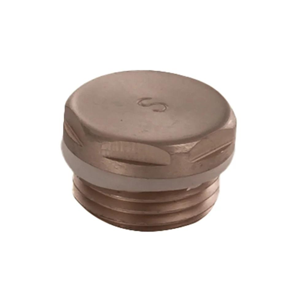 Modern brushed bronze radiator blanking plug