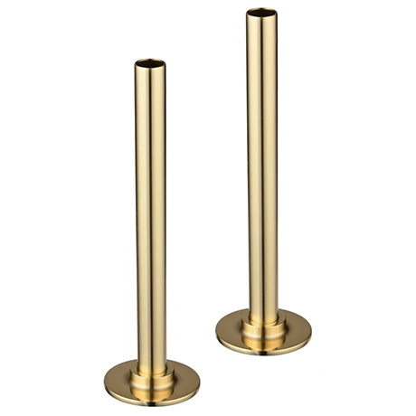 Brushed brass pipe and collar set