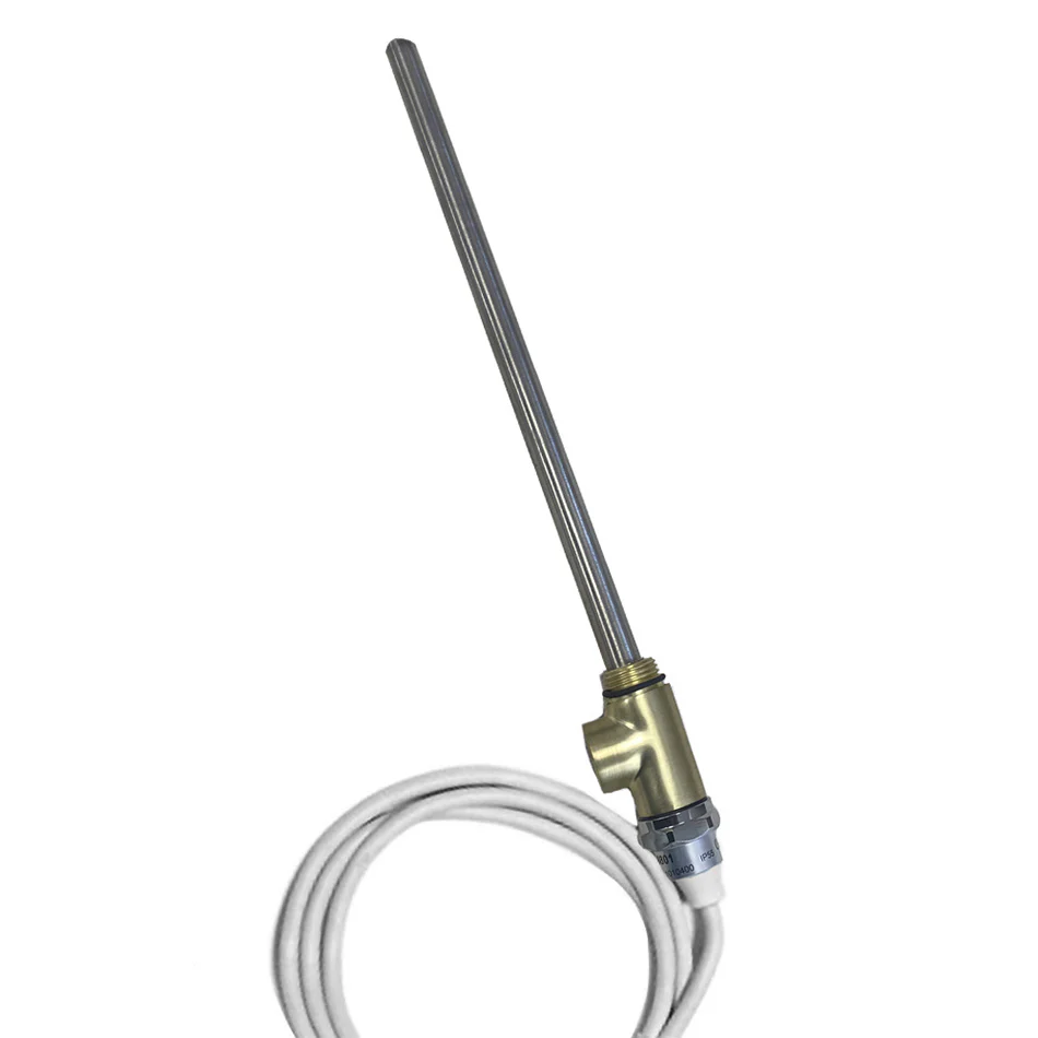 Brushed brass 200W heating element with T-piece