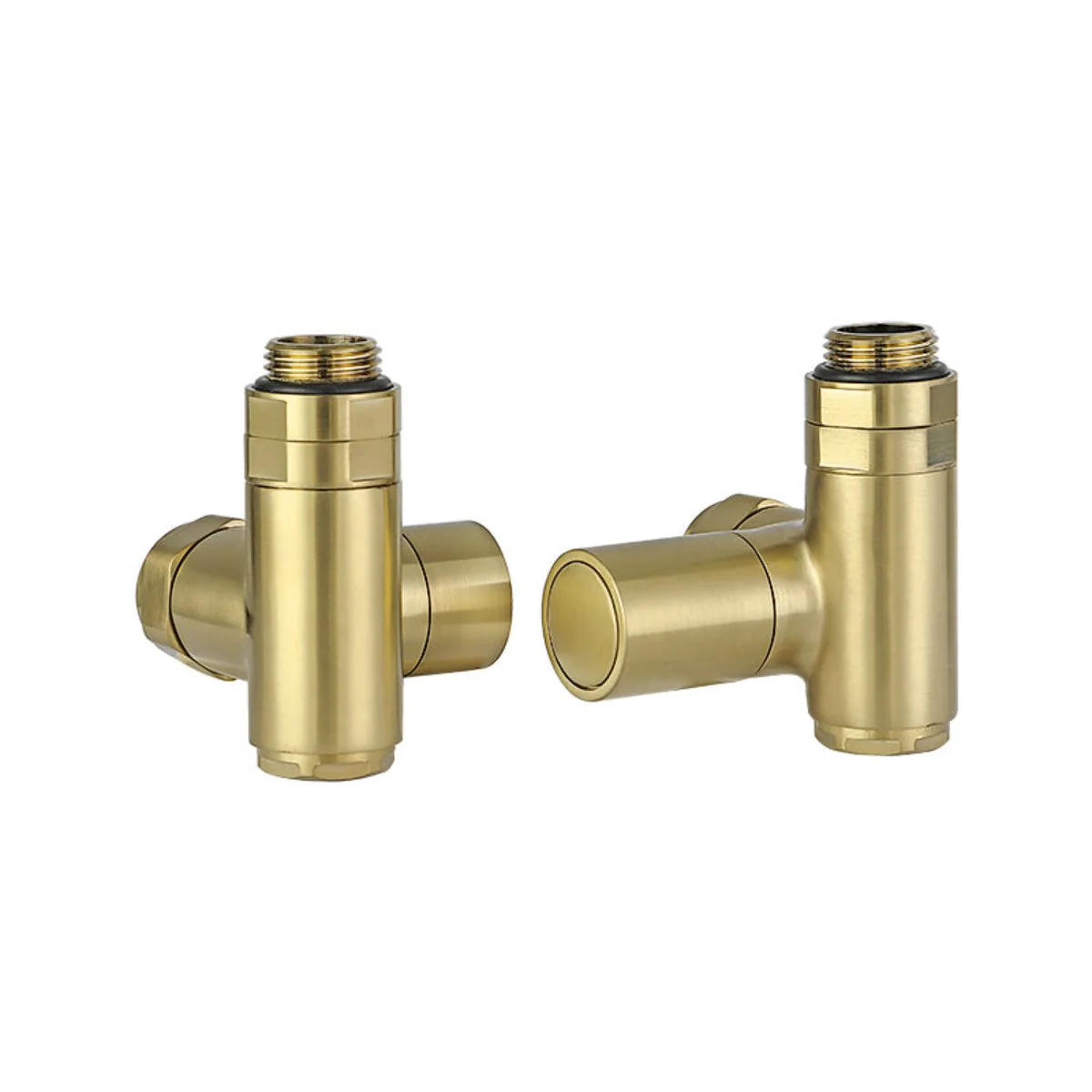 Brushed brass dual fuel towel radiator valve