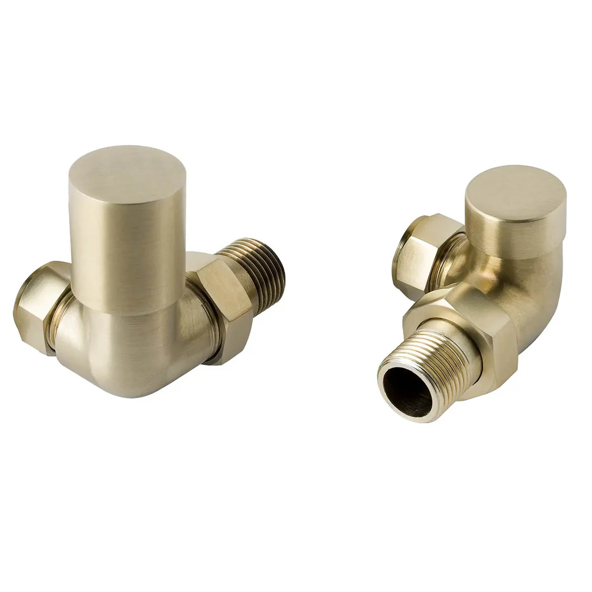 Corner Radiator Valves Brushed Brass(Pair)