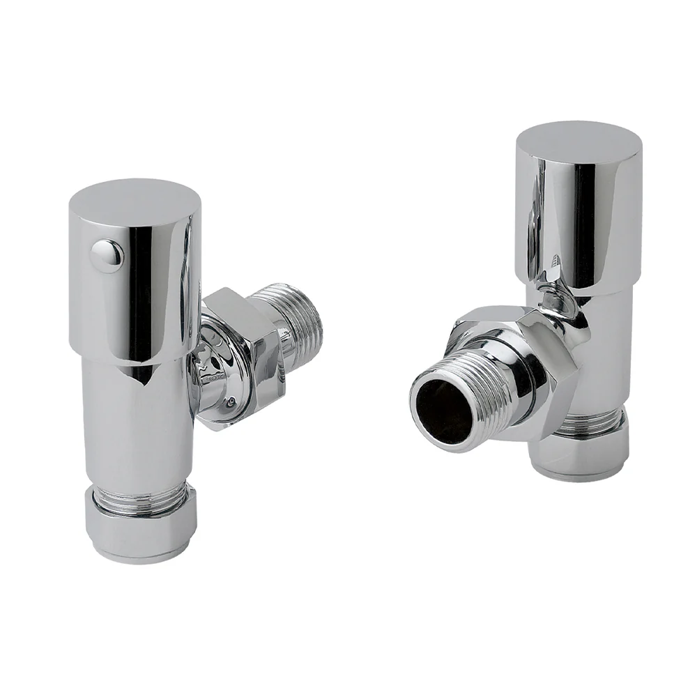 Angled chrome towel rail vave set of 2