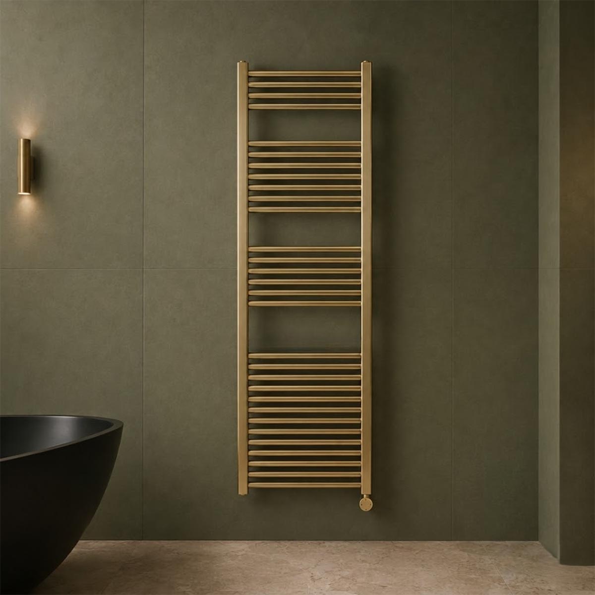 brushed brass electric towel ral radiator - 1600mm x 500mm