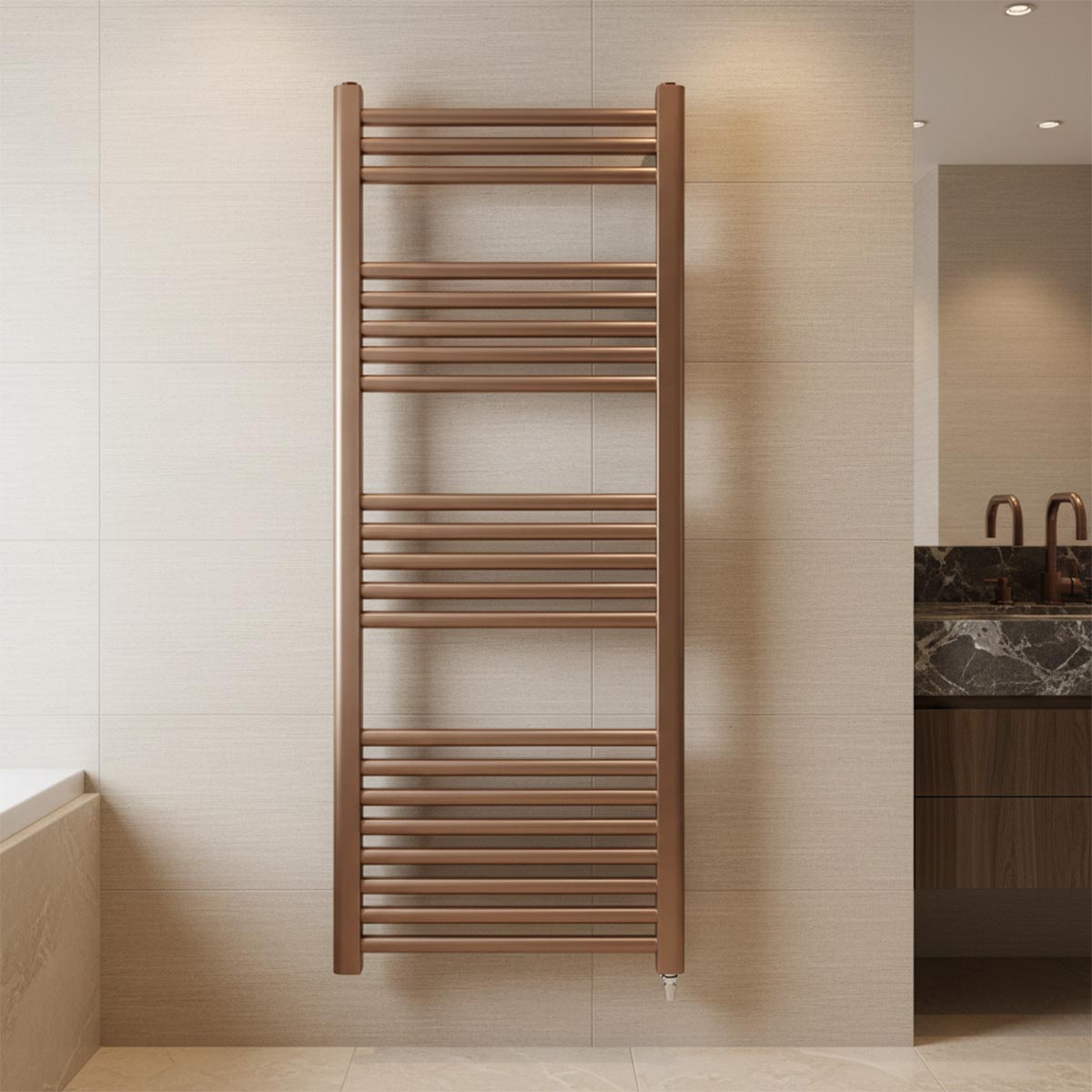 bronze electric towel radiator 1500mm