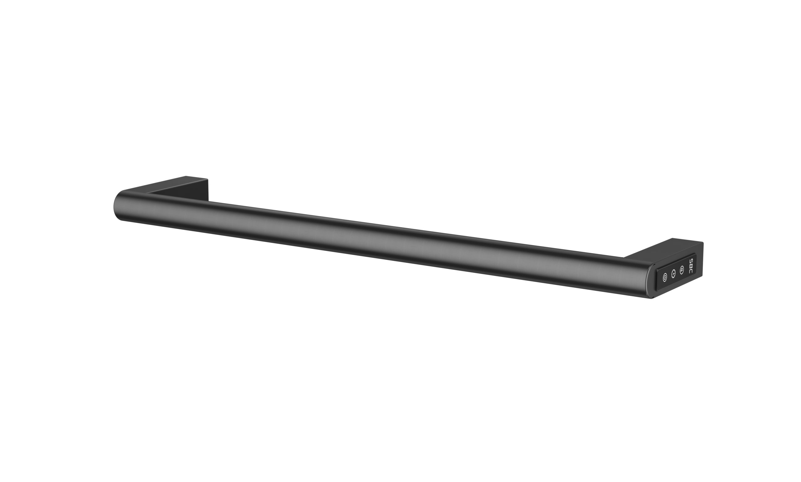Brushed black single towel rail