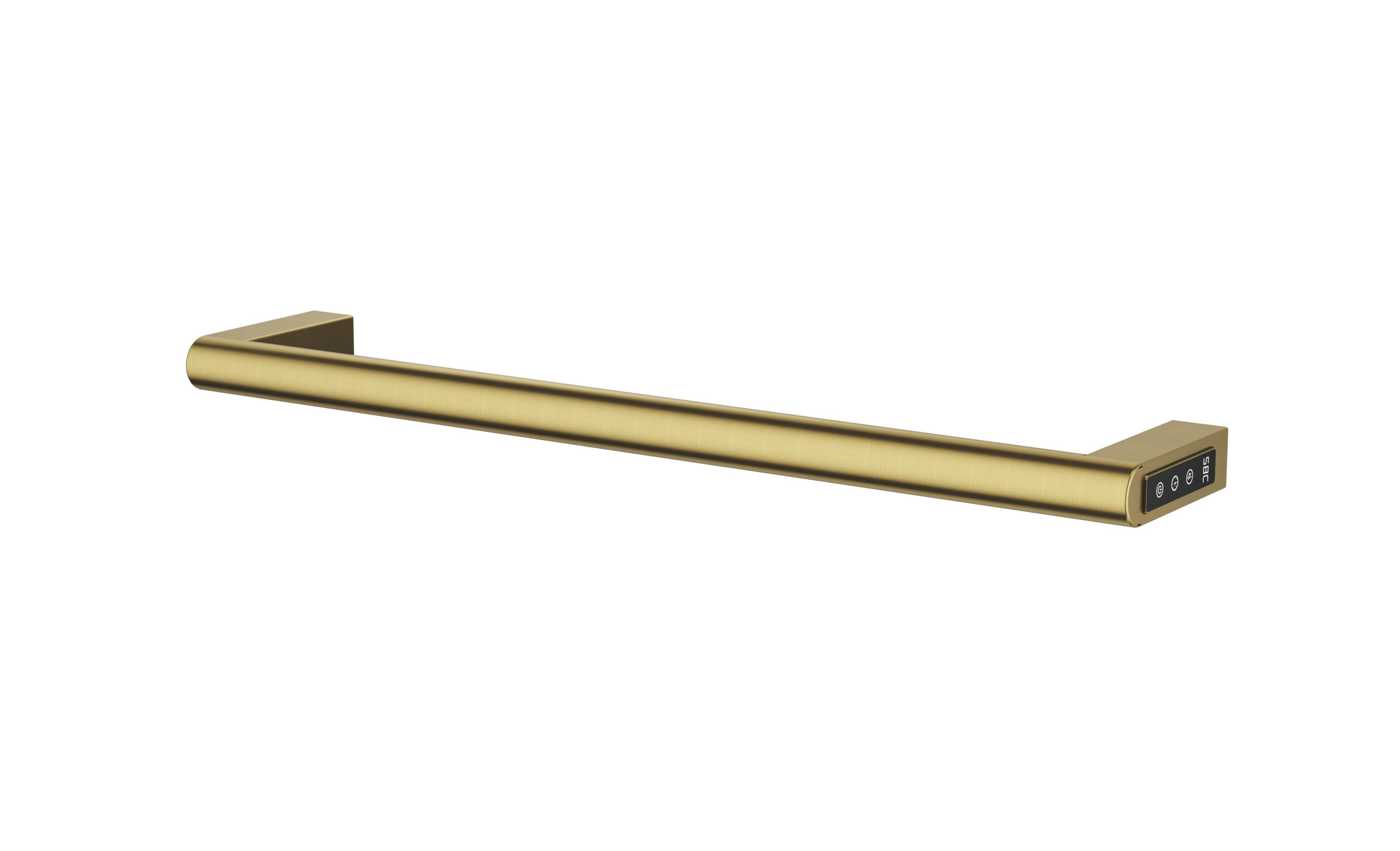 Brushed brass electric towel rail radiator