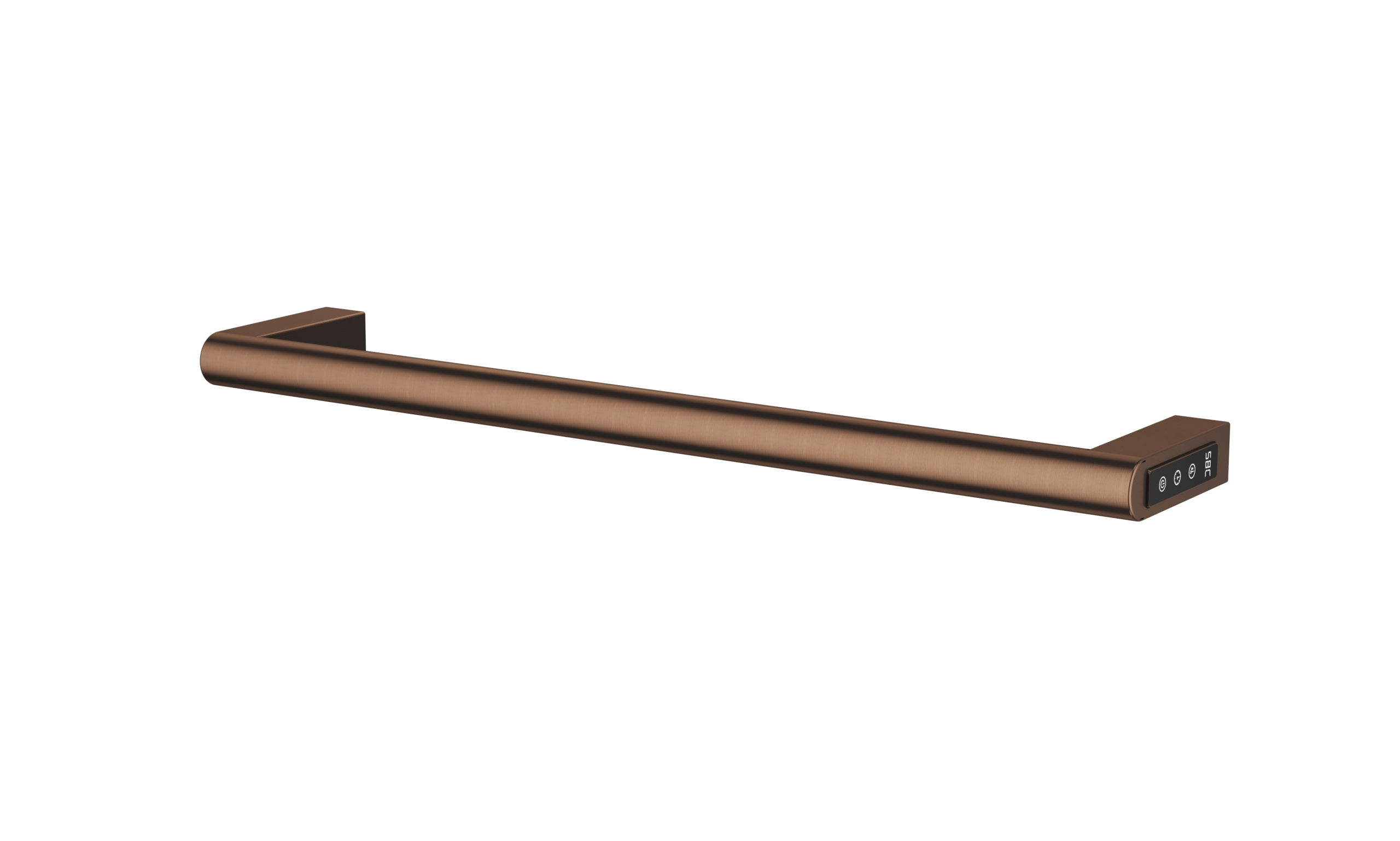 Brushed bronze  electric towel rail with thermostat