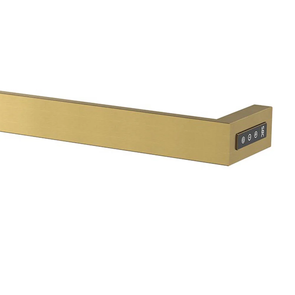 Brushed brass electric towel rail