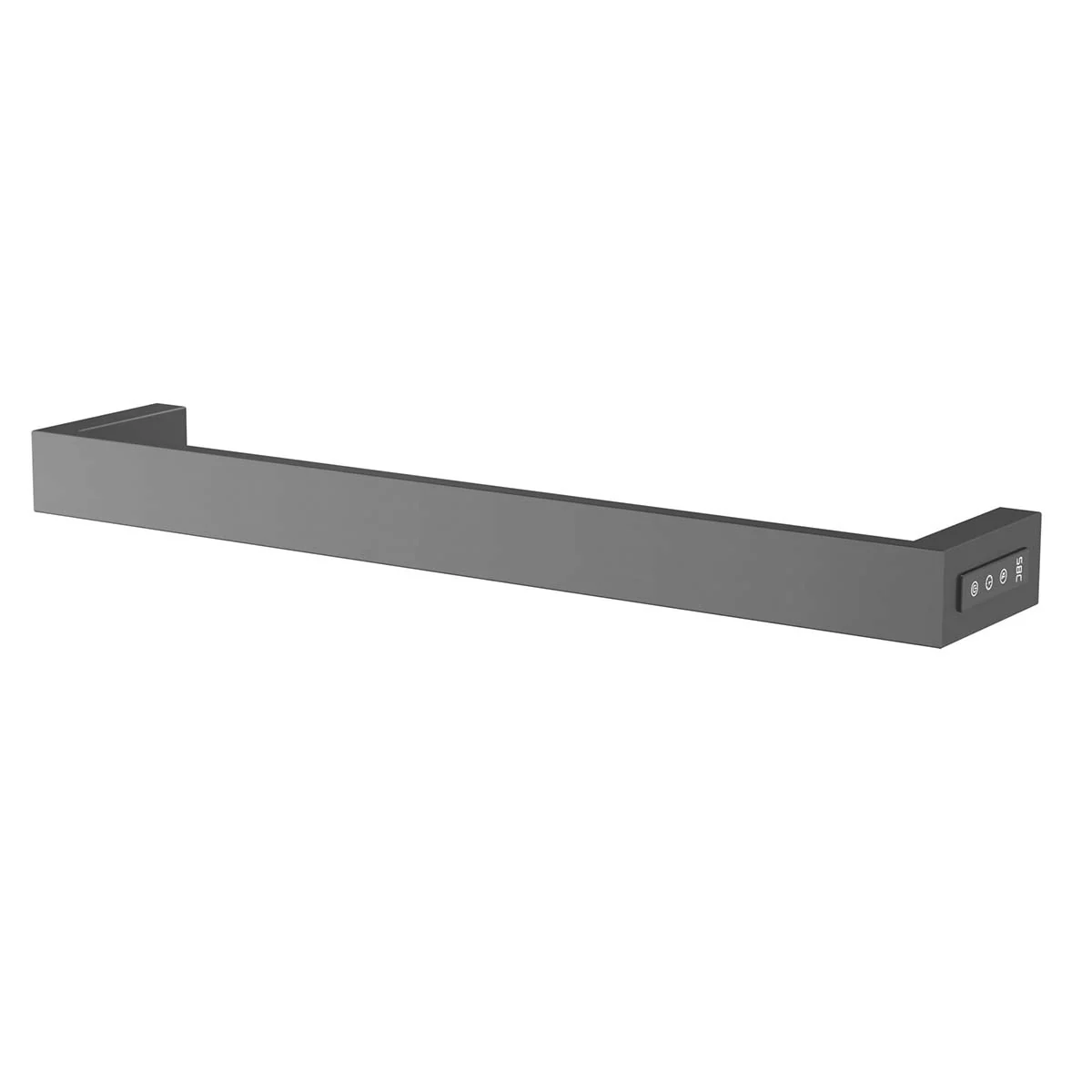 600mm brushed black electric towel bar