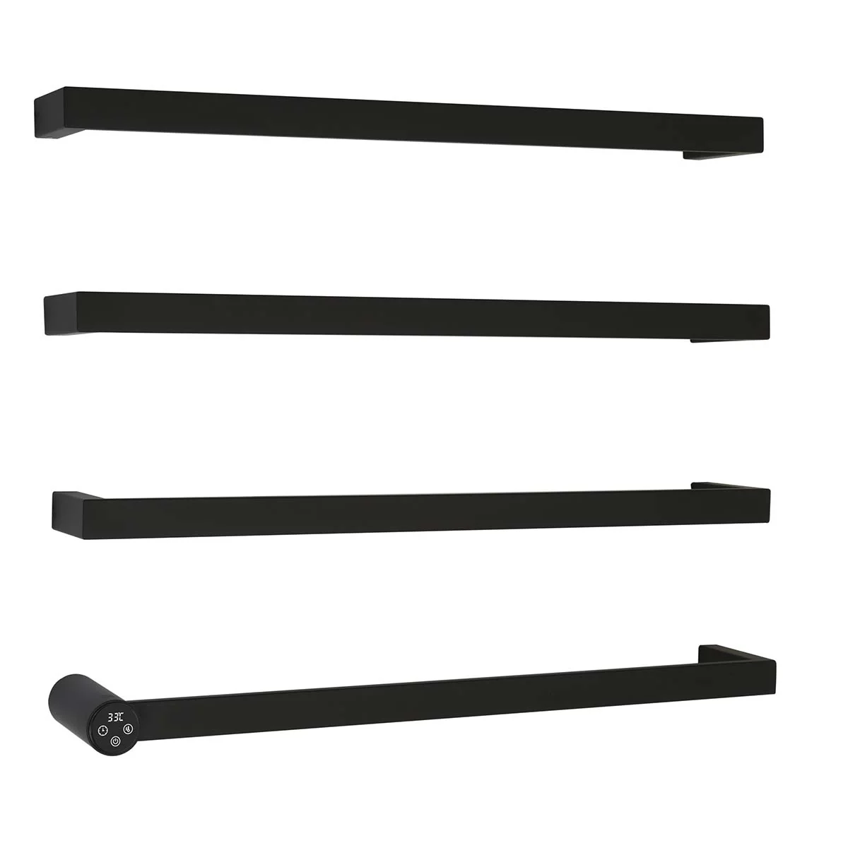 Matt black electric towel warmer