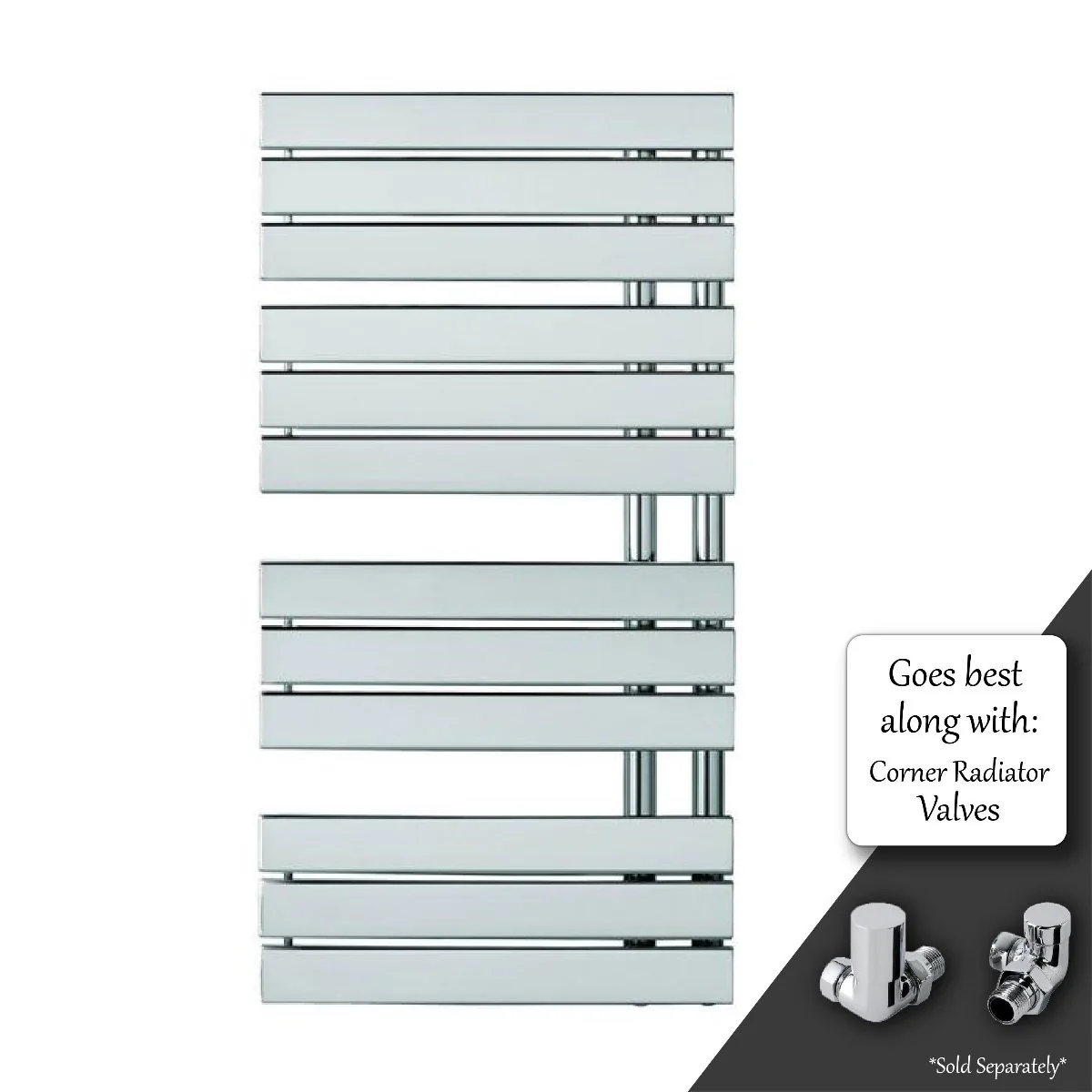 Open-ended chrome towel radiator