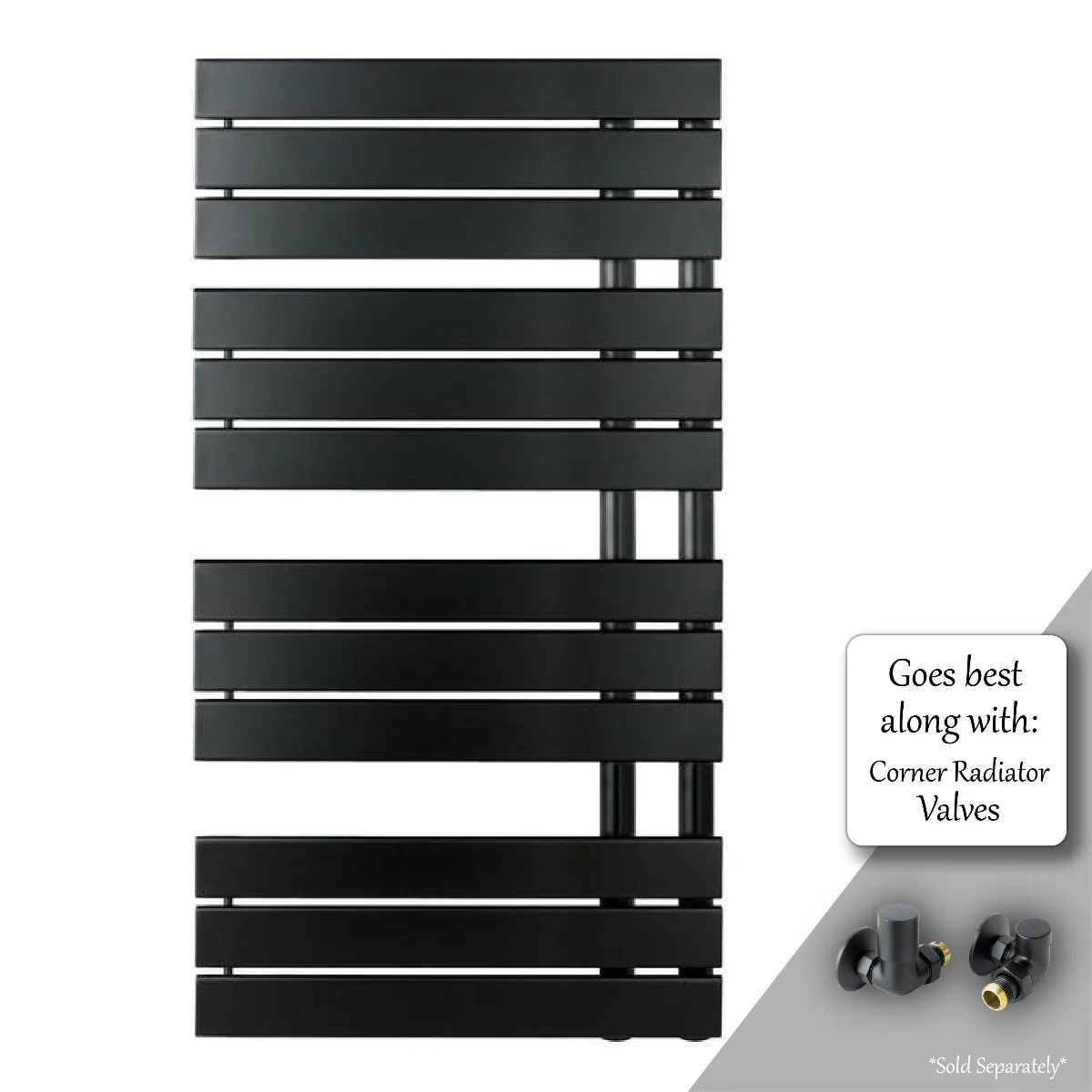 Matt black open-sided towel warmer