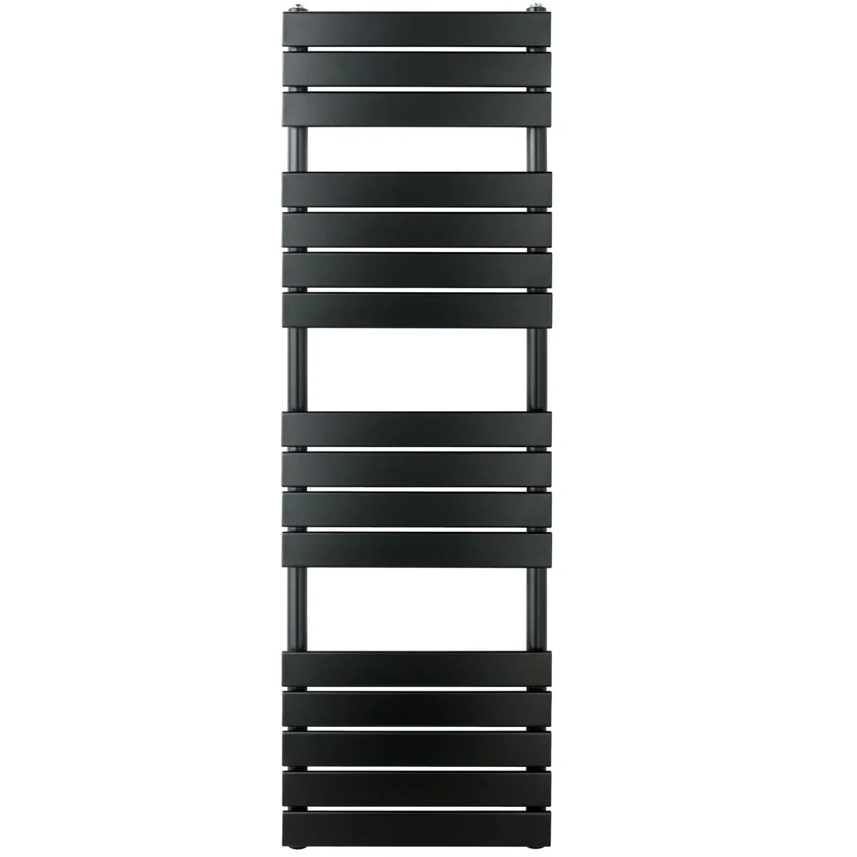 Matt black dual-fuel towel radiator