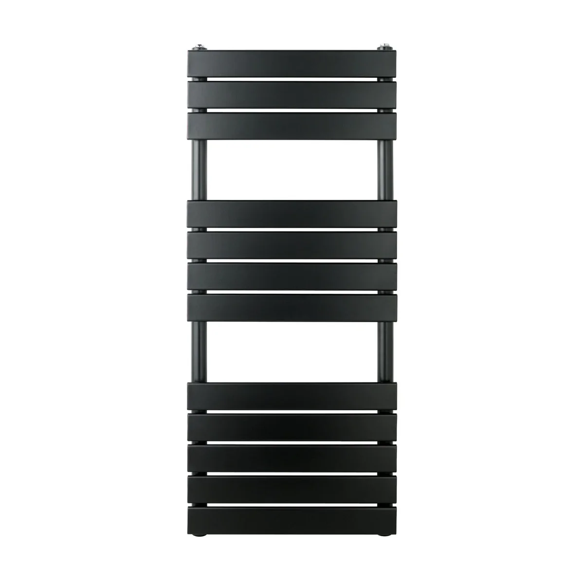 Matt black heated towel radiator