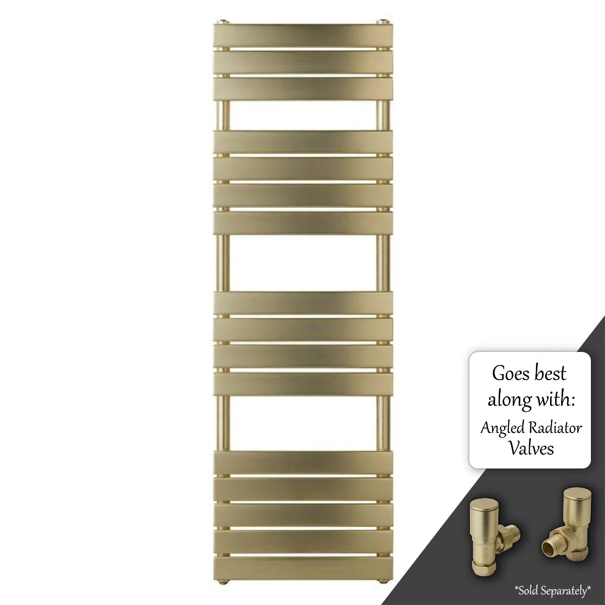 Tall brushed brass towel radiator