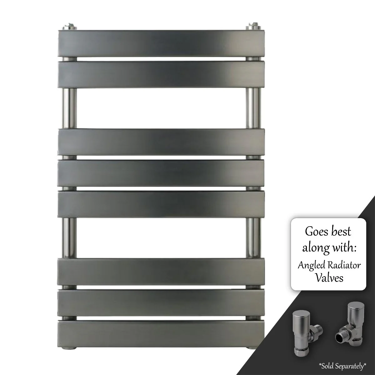 Brushed black dual fuel towel radiator