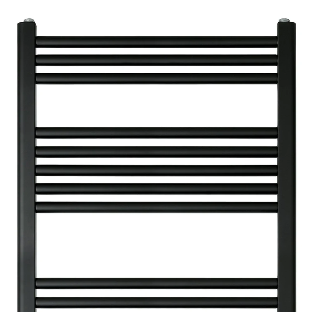 Matt black heated towel radiator