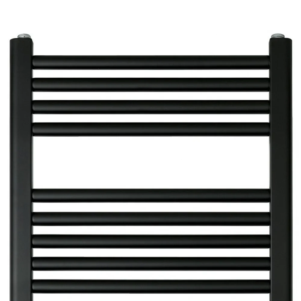 Matt black heated towel rail