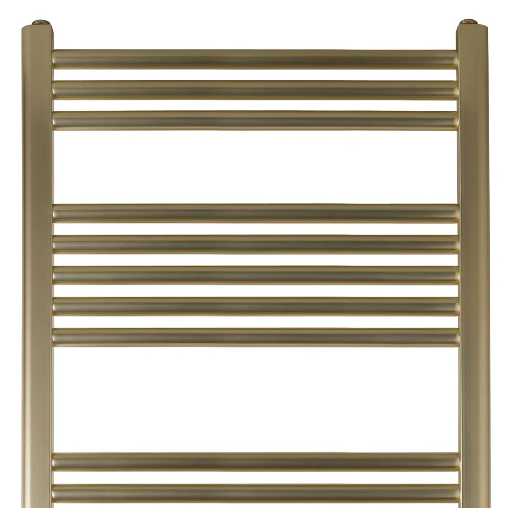 Brushed brass towel rail radiator