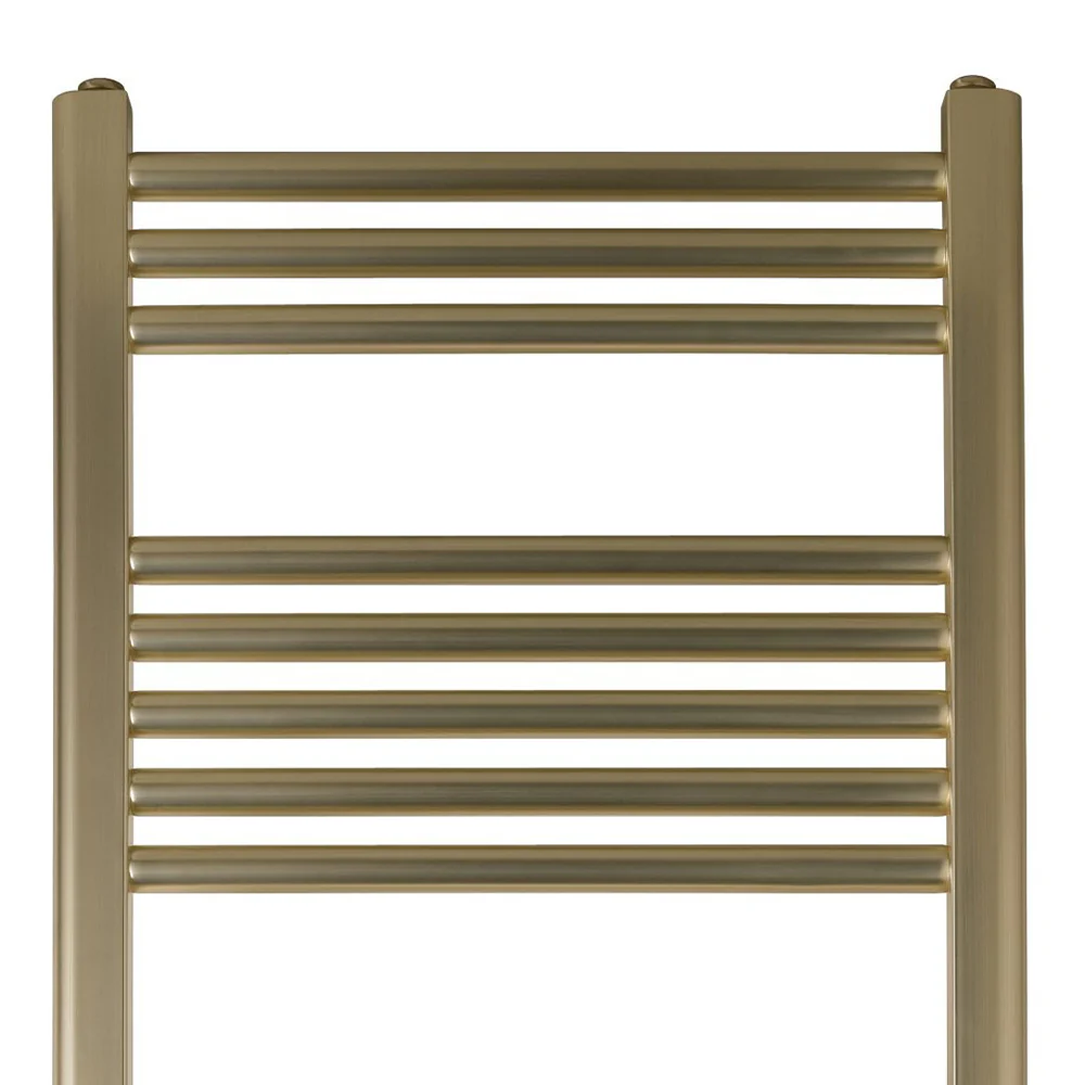 Brushed brass heated towel radiator