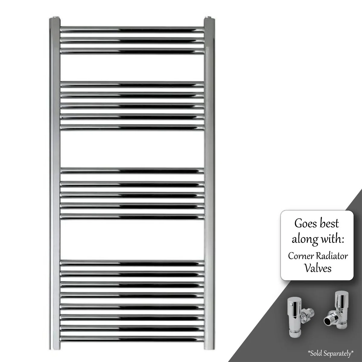 Polished chrome vertical towel rail
