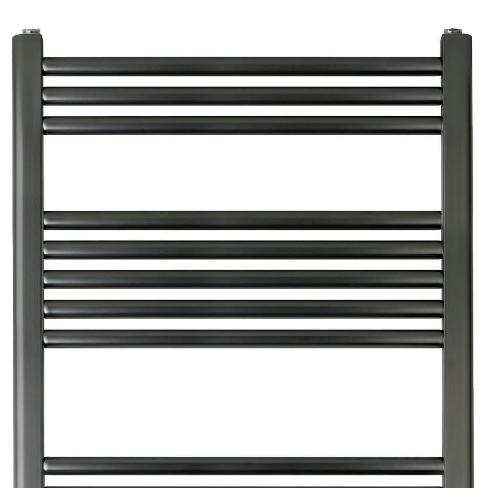 Brushed black towel rail radiator