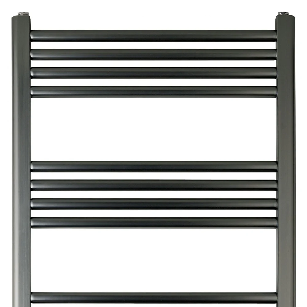 Brushed black heated towel radiator