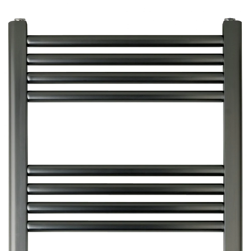 Brushed black heated towel radiator