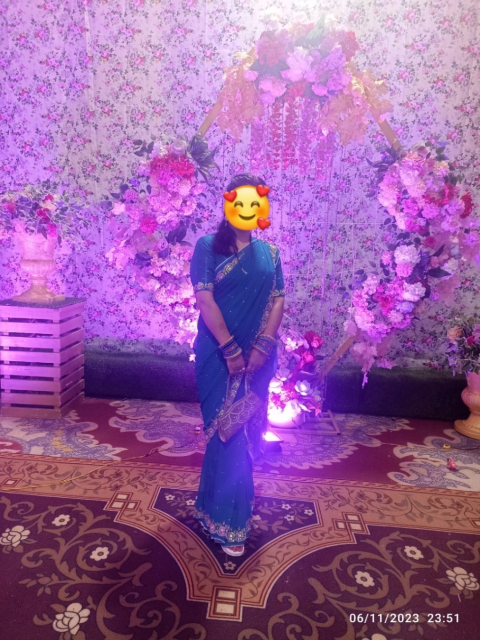  Royal Blue Embellished Saree