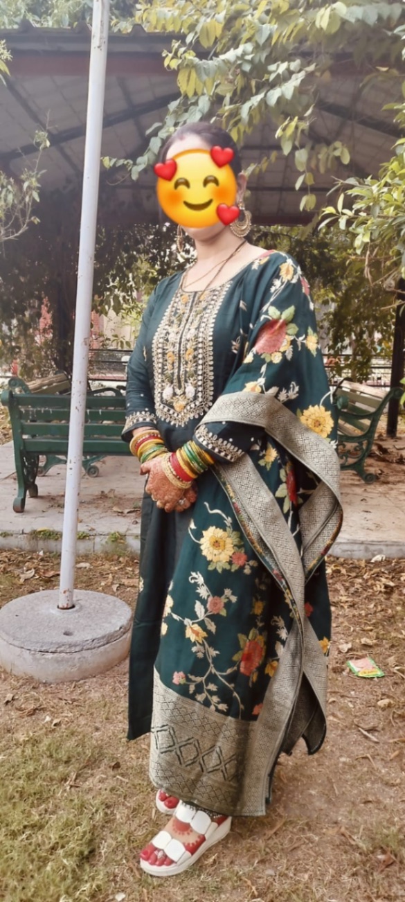 🌸 Teal Floral Embroidered Suit