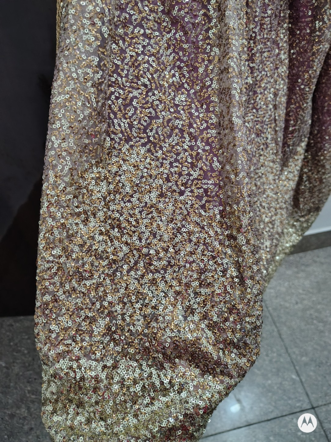 Purple color with sequence sipi work - photo 3