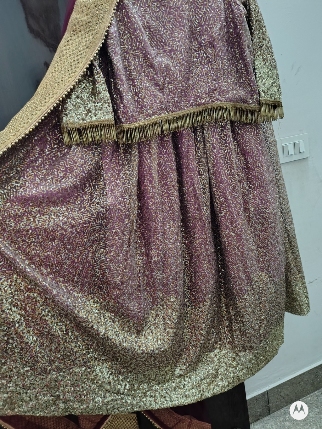 Purple color with sequence sipi work - photo 4
