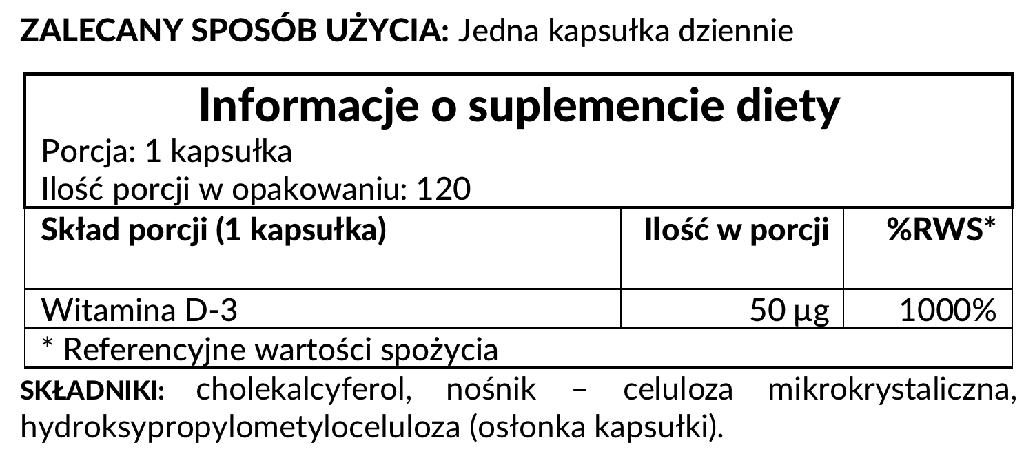 Kirkman.pl Produkty Vitamin D3 2000 IU (50 µg) (Hypoallergenic