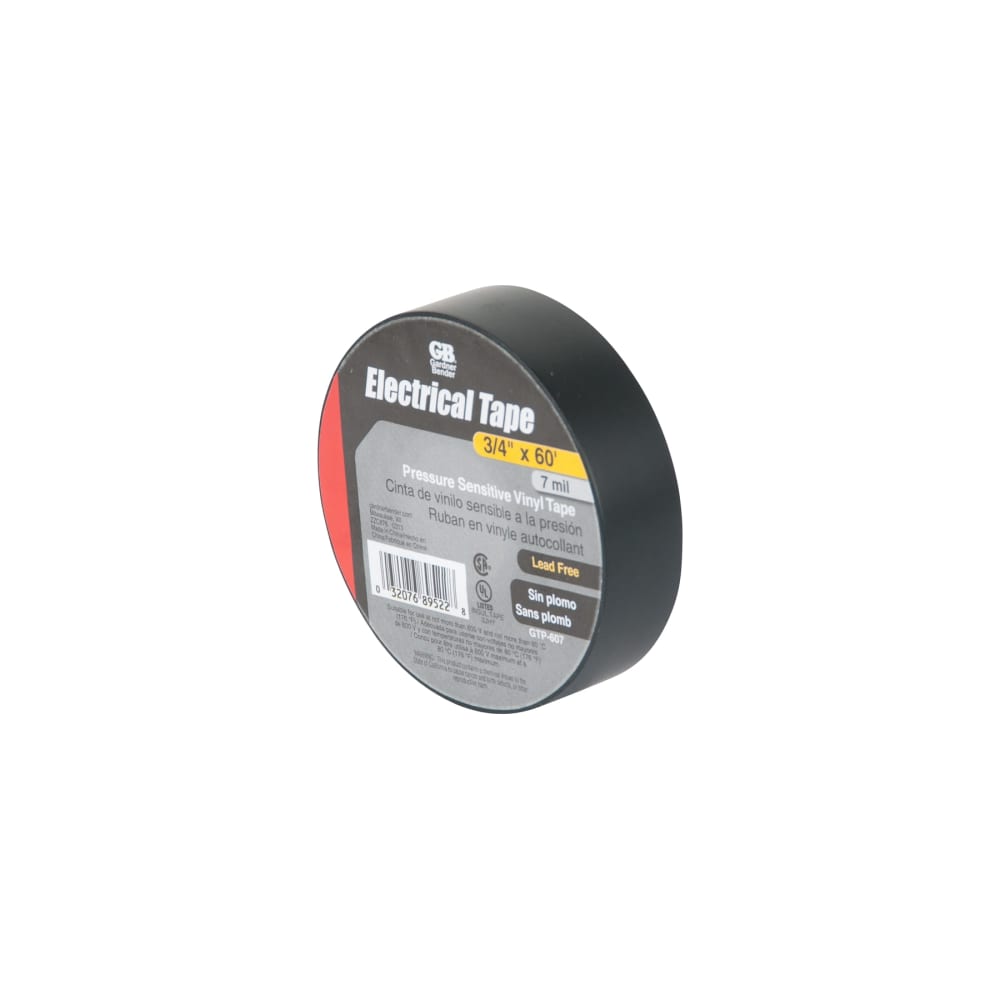 GB GTP-607 Electrical Tape 60 ft L 3/4 in W PVC
