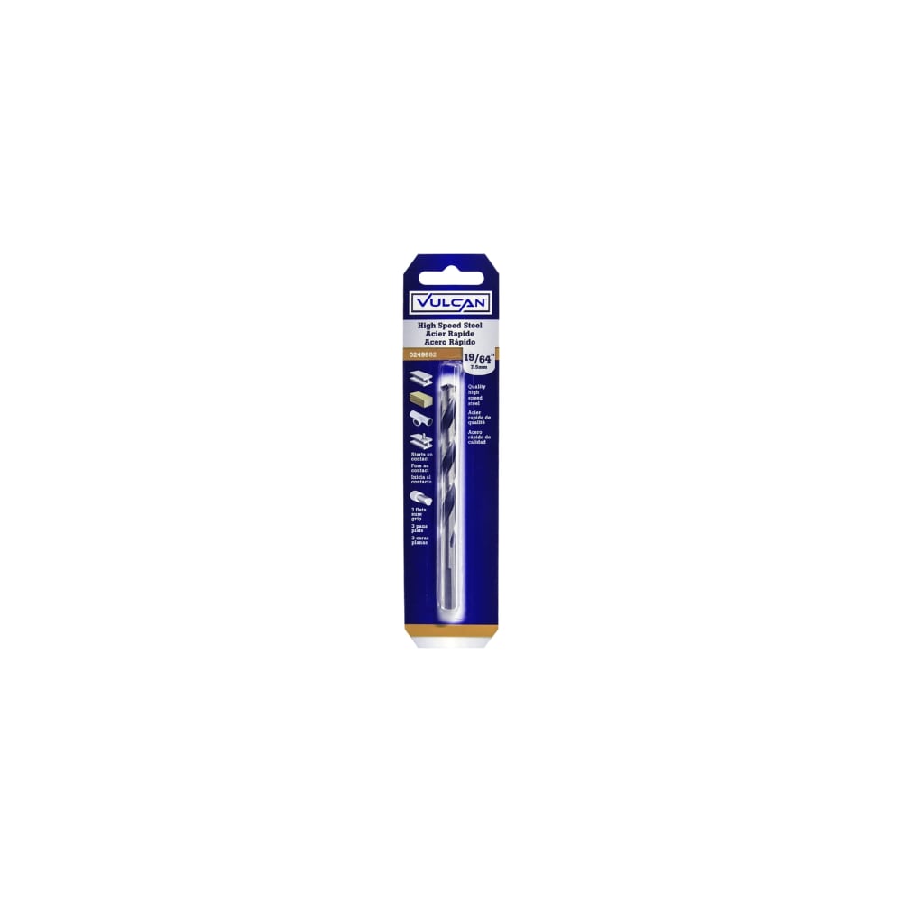 Vulcan 231751OR Jobber Drill Bit 19/64 in Dia 4-