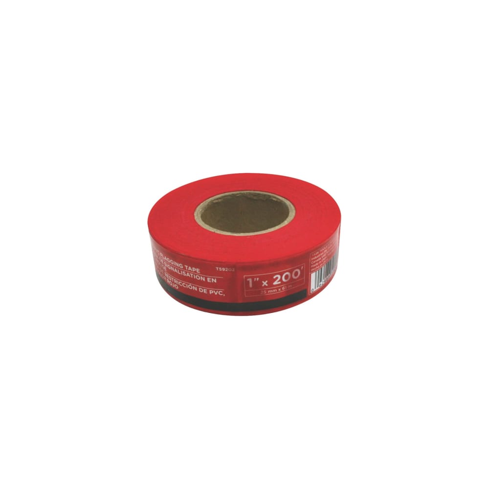 TASK T59202 Flagging Tape 200 ft L 1 in W Red